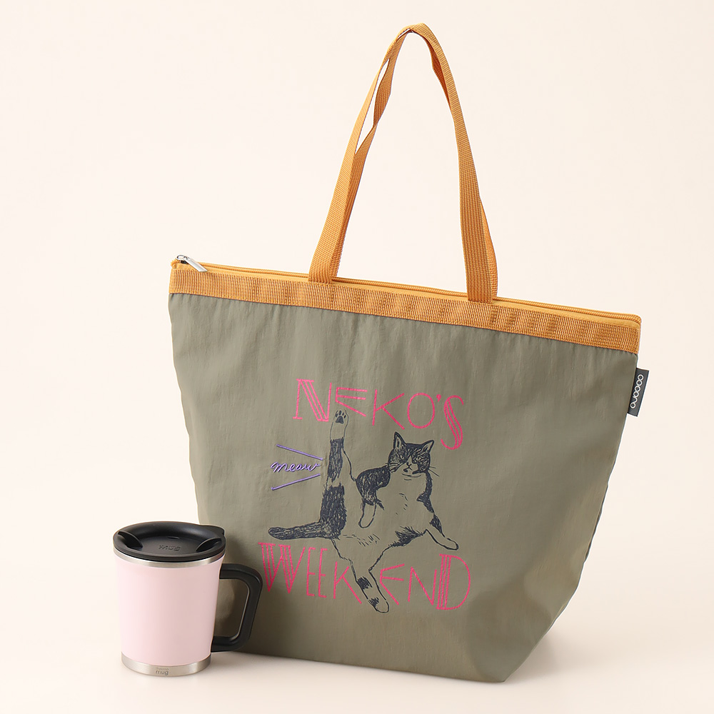 ネコット保冷トートバッグ＋サーモマグ（ダブルマグ）