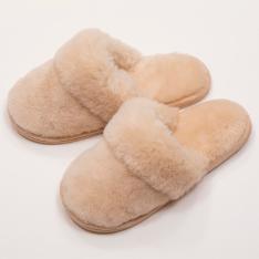 ムートンスリッパ（ライトベージュ／Mサイズ）