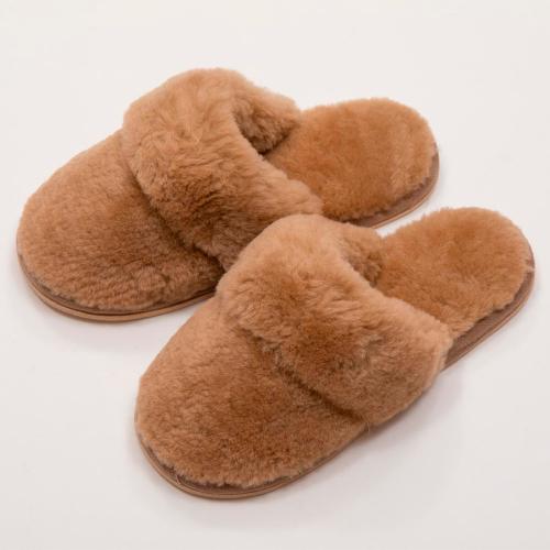 ムートンスリッパ（ライトブラウン／Lサイズ）