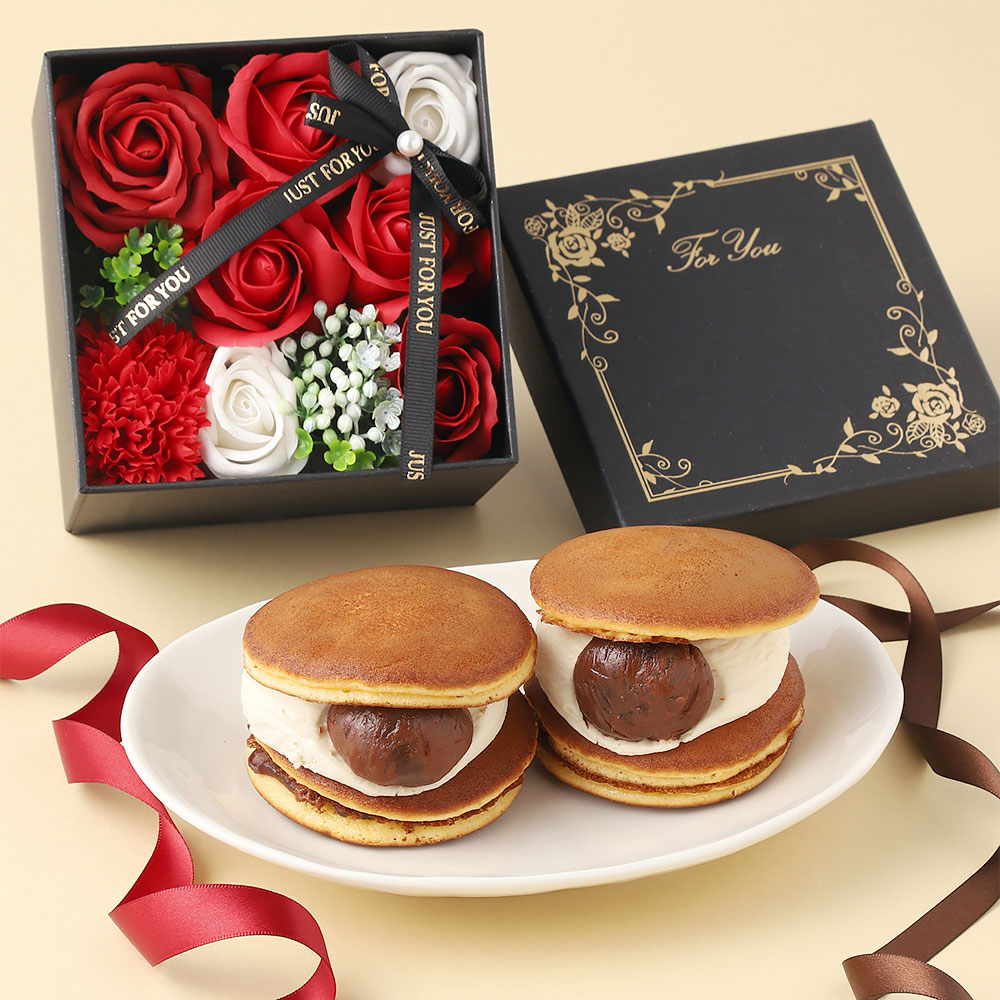 【母の日】ソープフラワー＆渋皮栗の生どらグランデB