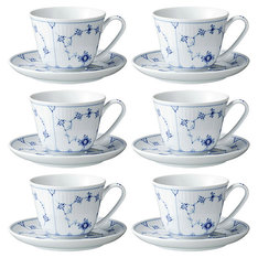 ブルーフルーテッドプレイン　カップ＆ソーサー　6客