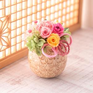 マカロン♡様専用 ピンクダリアのフラワーアレンジ シーグラス