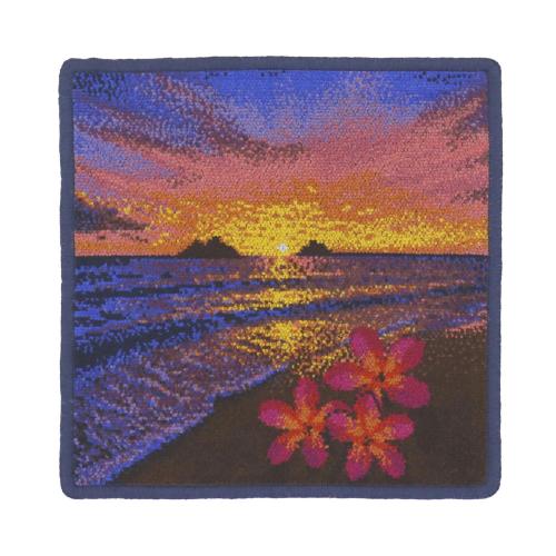 シェニール織タオルハンカチ 海（サンライズ）