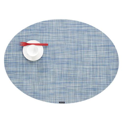 ランチョンマットオーバル　Mini Basketweave（Chambray）　1枚（ギフト箱なし）／2枚組（ギフト箱入り）／4枚組（ギフト箱入り）／6枚組（ギフト箱入り）
