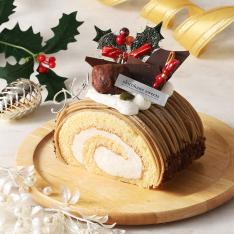 【クリスマス】皇室献上栗 山江栗のブッシュドノエル(ハーフ)
