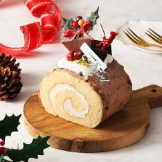 【クリスマス】白金プラチナブッシュドノエル(ショコラ)ハーフ