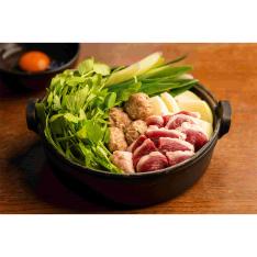 【父の日】河内鴨ロースとつくねのすき焼きセット ふろしき包み（2〜3人前）