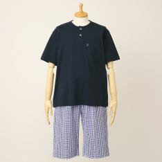 【父の日】紳士パジャマ 半袖6分ズボン M→L