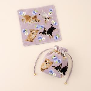 【フェイラー】フィーカタイムハンカチ&巾着 フィーカタイム ハンカチ(ベージュ×ベージュ): FEILER