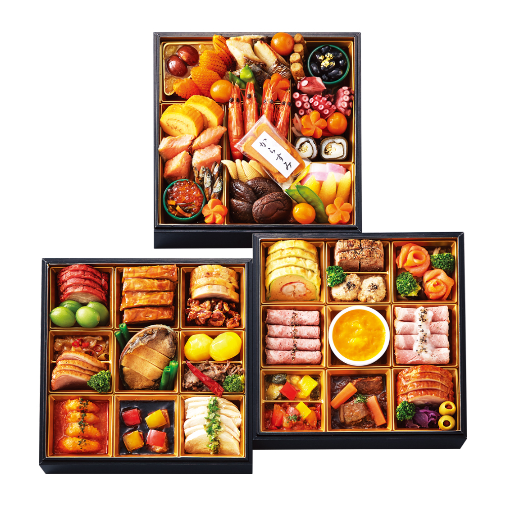 和・洋・中 三段重（W142）＜関西・岡山・鳥取・島根地域お届け＞381420