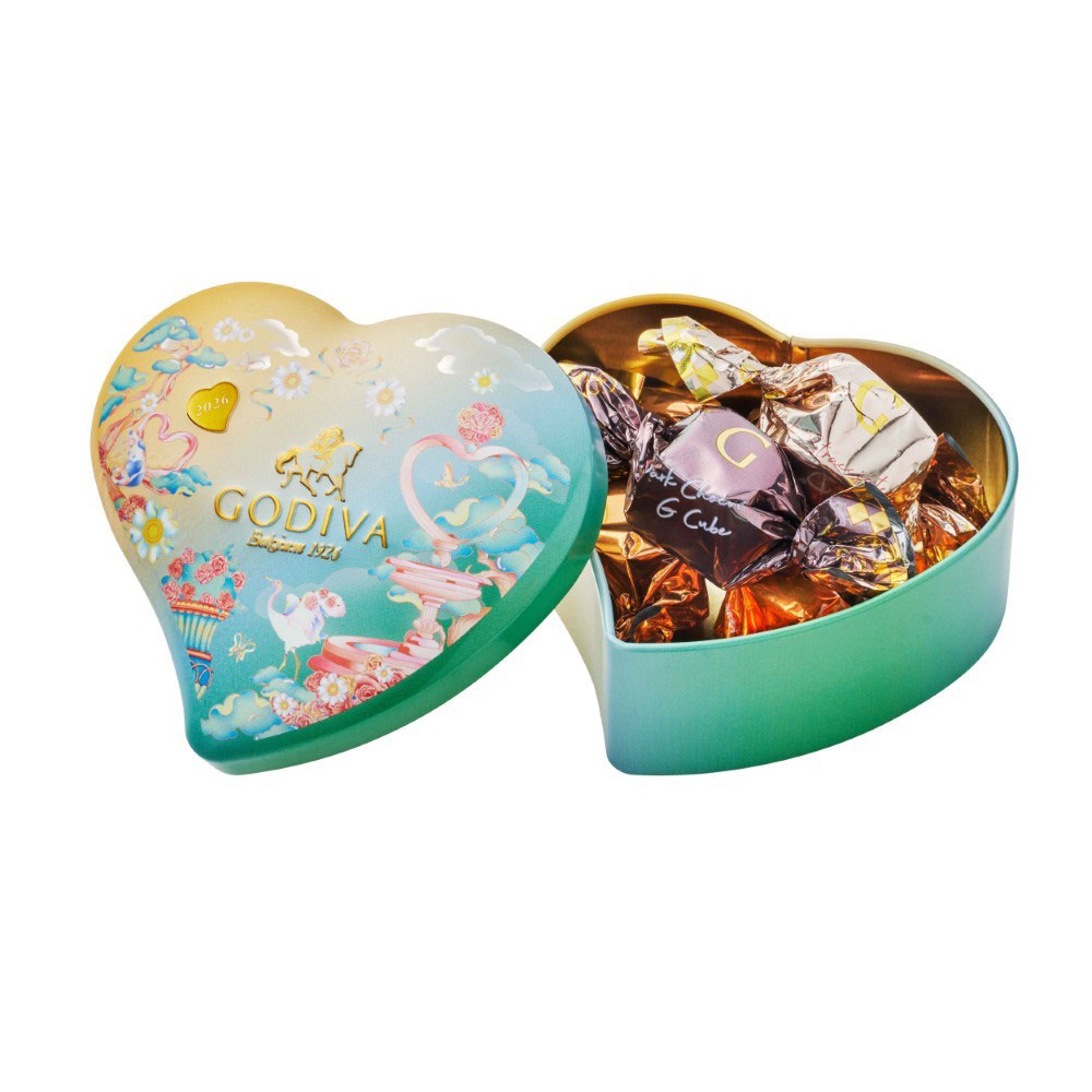 【ホワイトデー】ゴディバ アーリースプリング G キューブ アソートメント ミニハート缶 5粒入