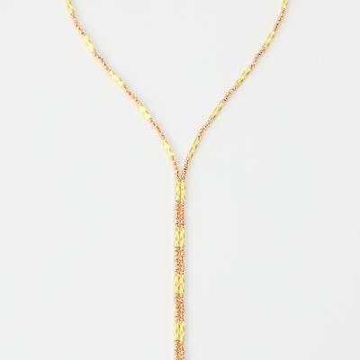 ete】 k18PG グレイン セミロング ネックレス 60cm レア ネックレス