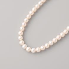 淡水パール8mmセミロングネックレス