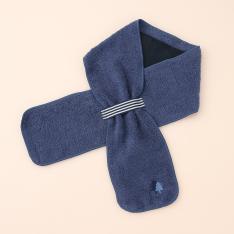 冷んやりシート付今治タオルマフラー アイアンブルー（ウッド）