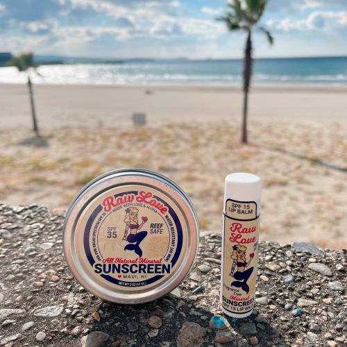 Raw Love Sunscreen 日焼止め（缶）と リップバーム セット