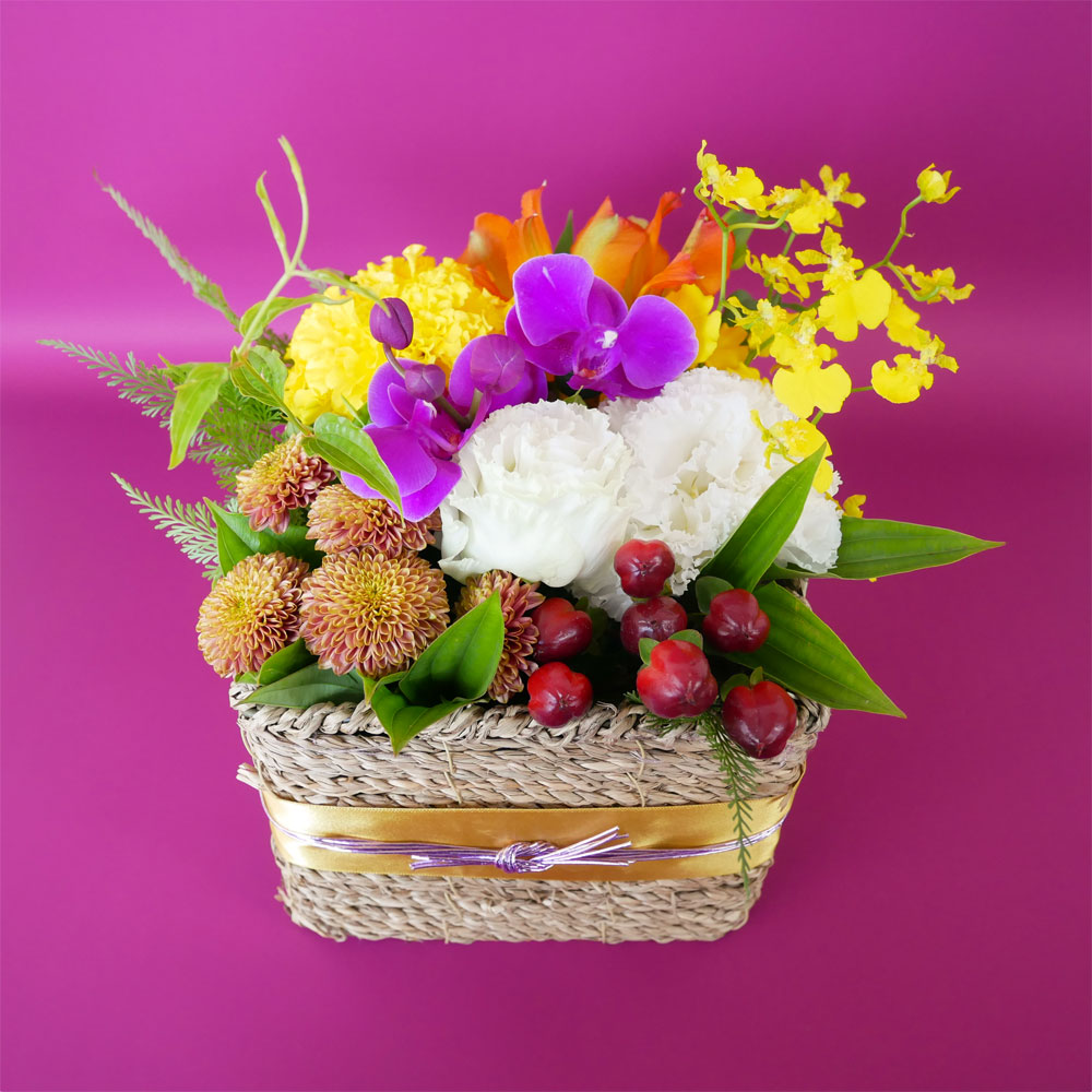【敬老の日】生花アレンジ「秋彩べんとう」