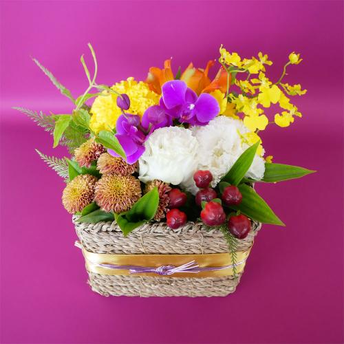 【敬老の日】生花アレンジ「秋彩べんとう」