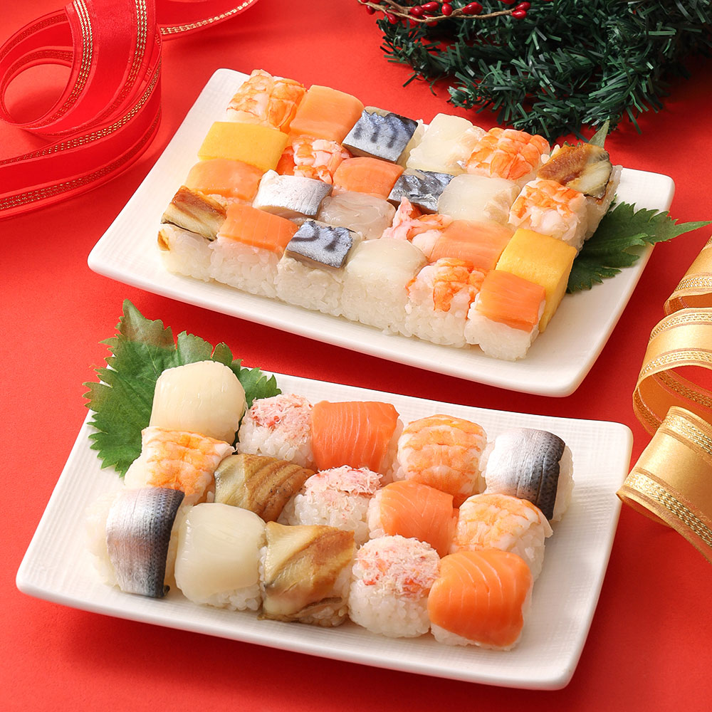 ＜味燦舞（あじざんまい）＞華やかてまり寿司と華やかモザイク寿司のセット