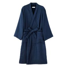 マシュマロガーゼ＆パイルキモノローブ ユニセックス（ダークブルー）M→LA