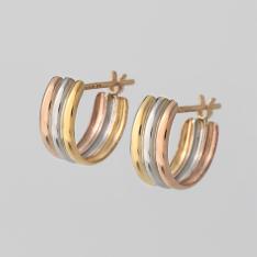 K18・Pt900 3カラーフープピアス