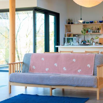 ハーフ コットン ブランケットCHOUCHO スモーキーピンク