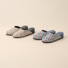 ヒール付きスリッパ　Mサイズ　アビスコ柄　色違い二色セット