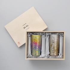 たい虹プレミアムタンブラー　シルバー・レインボーペア