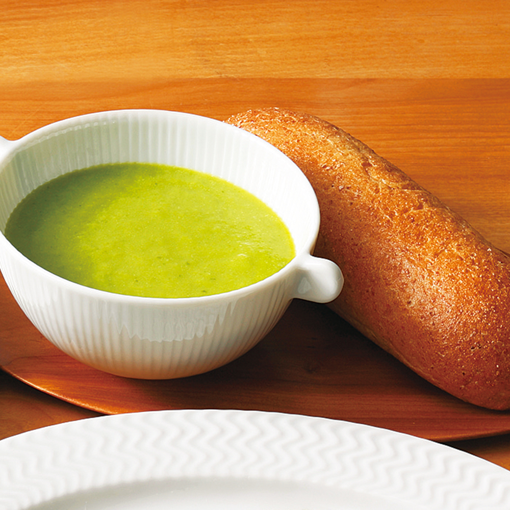 春の人気スープと全粒粉パンセット