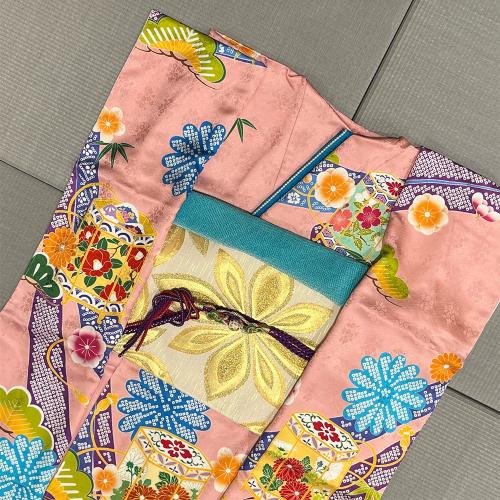 お仕立上り　振袖6点セット（ピンク　熨斗）