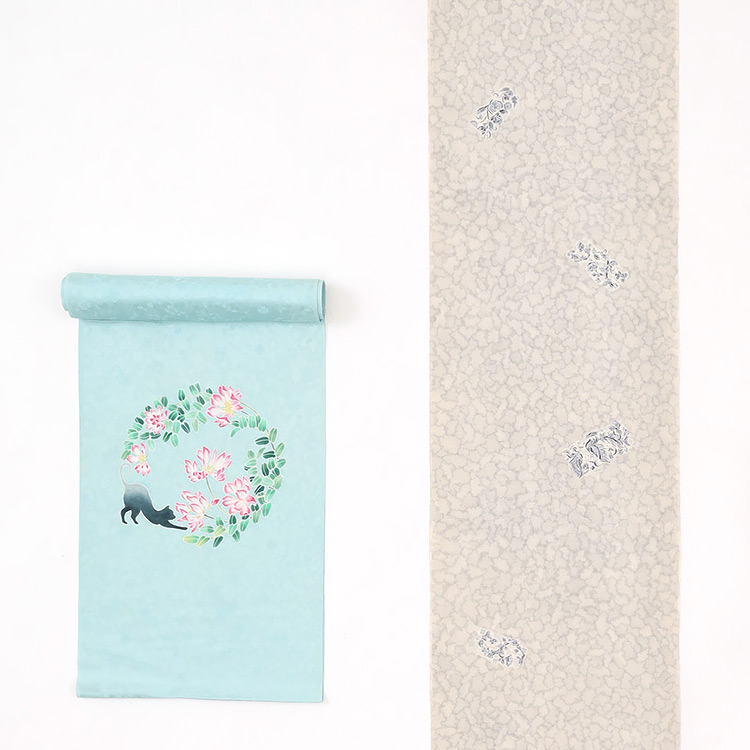 小紋・染なごや帯セット グレー（表地）