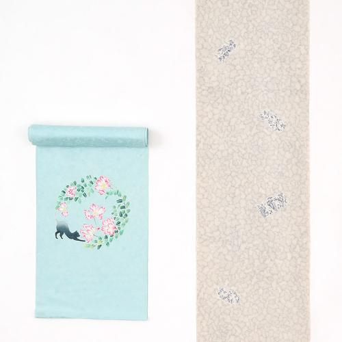 小紋・染なごや帯セット グレー（表地）