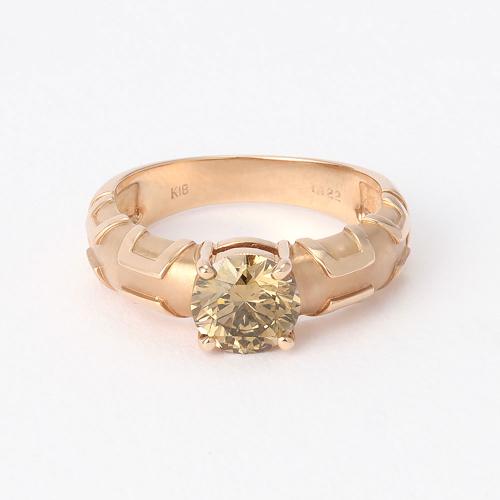 K18PG 1.122ct ファンシーブラウン･SI2ダイヤリング