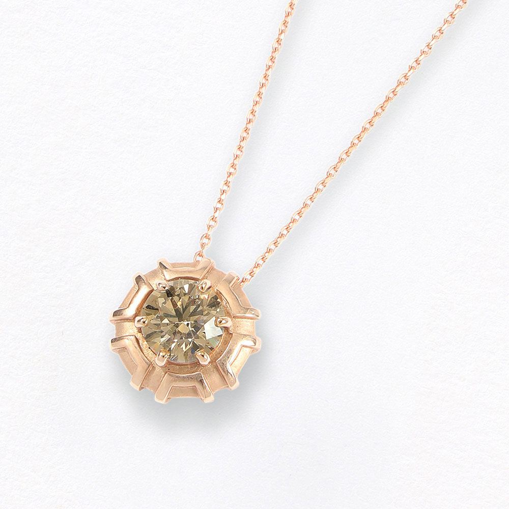 K18PG 1.213ct ファンシーブラウン･SI2ダイヤペンダント