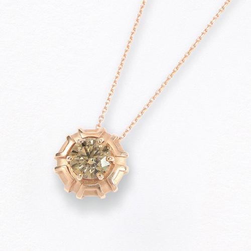 K18PG 1.213ct ファンシーブラウン･SI2ダイヤペンダント