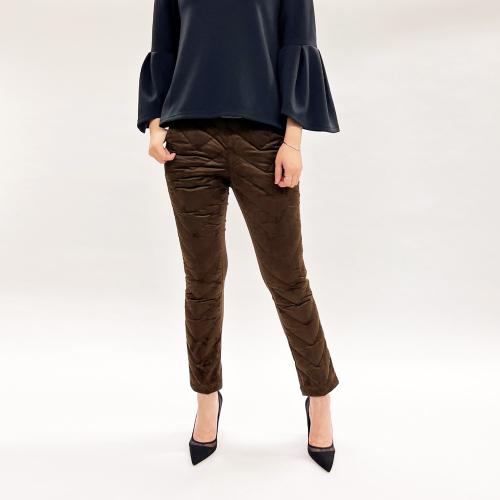 スエード調ダウンパンツ　ブラウン　S→LL