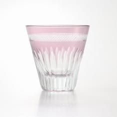 〈江戸硝子 粋彩切子〉 グラス逆さ富士氷穴 透菫