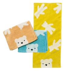 フェイスタオル　しろくま　3色セット