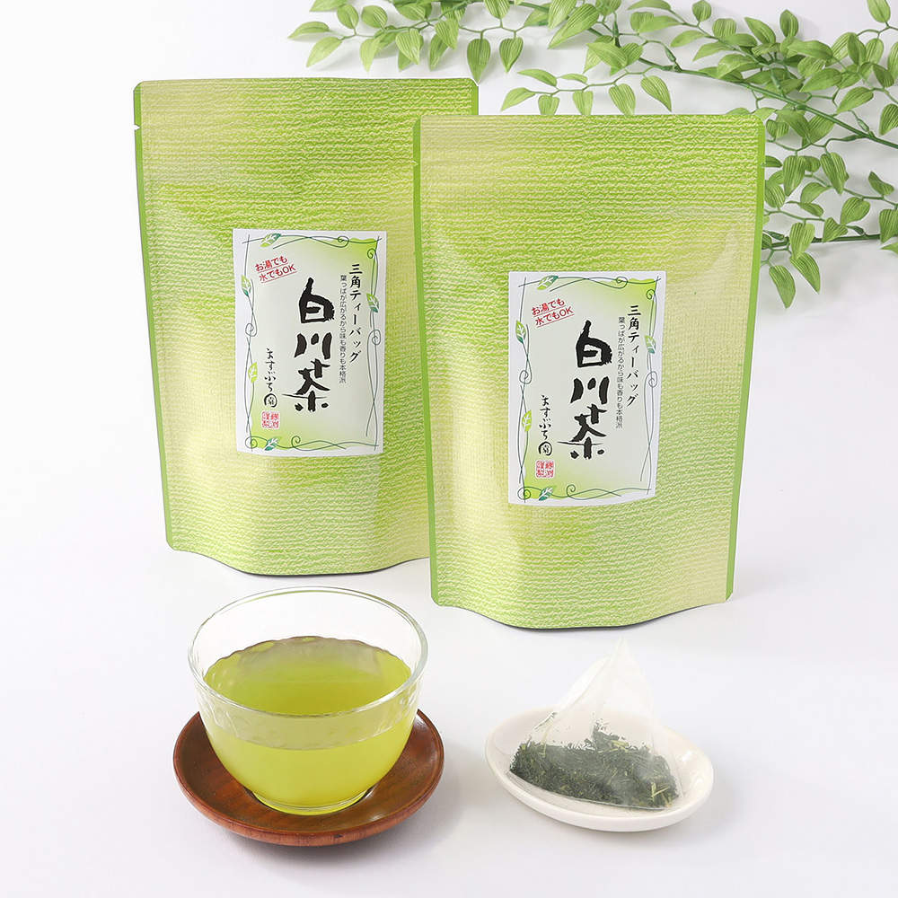 美濃白川茶緑茶三角ティーバッグ4袋セット（計60P）