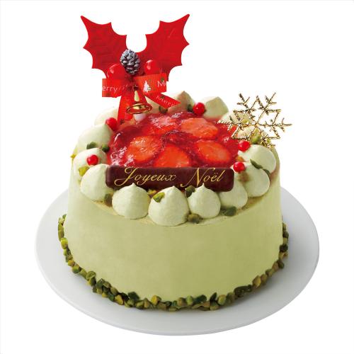 焙煎ピスタチオと完熟いちごのクリスマスケーキ