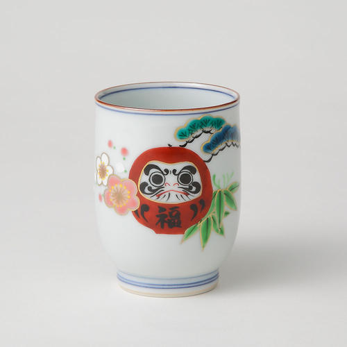陶峰窯 だるま松竹梅 湯呑