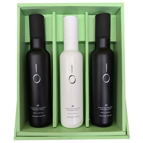 「オリーブオイルソムリエ」が選んだフレッシュオリーブオイル　イオ（ブラック＆ホワイト）3本セット