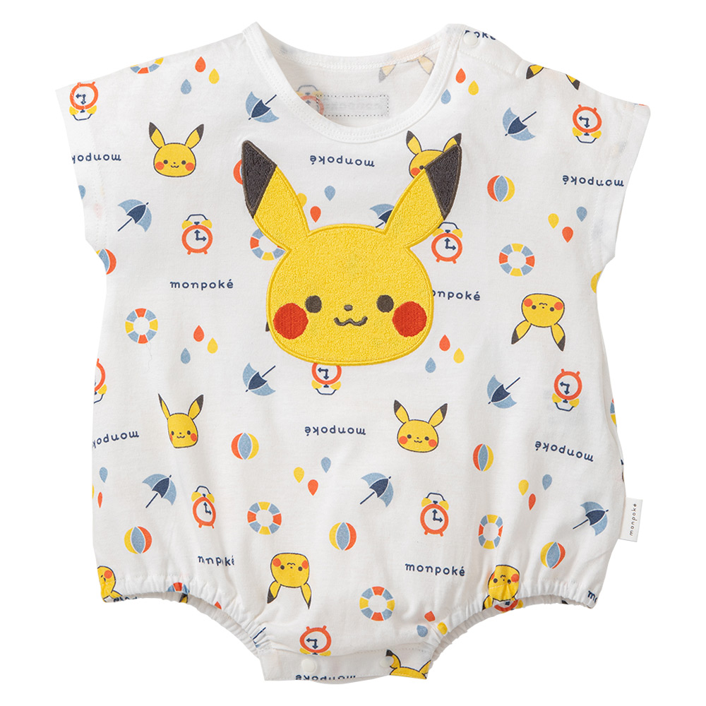 モンポケ 総柄プリント半袖ロンパース 70→80