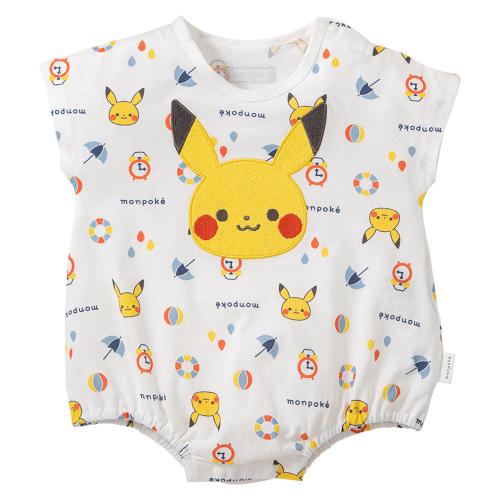 モンポケ 総柄プリント半袖ロンパース 70→80