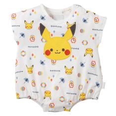 モンポケ 総柄プリント半袖ロンパース 70→80