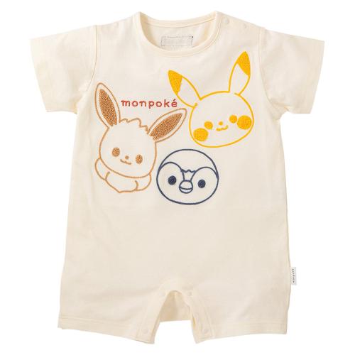 モンポケ さがら刺しゅう半袖ロンパース 70→80