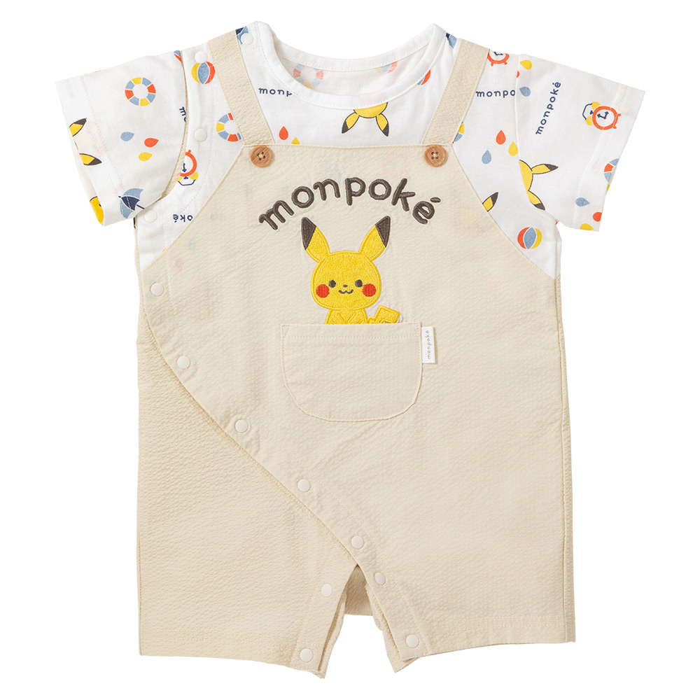モンポケ サロペット型半袖ロンパース 70→80