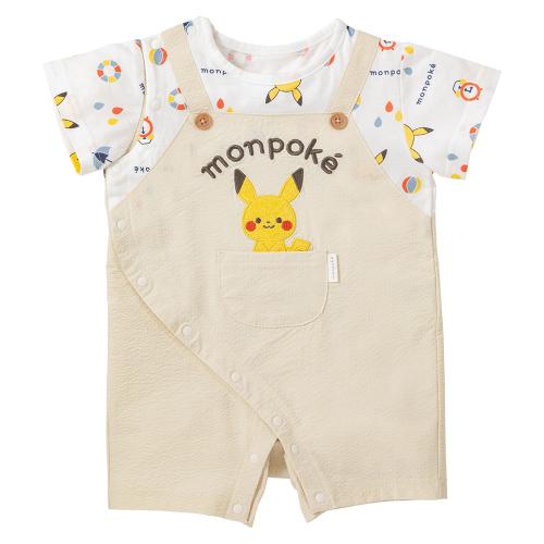 モンポケ サロペット型半袖ロンパース 70→80
