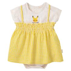 モンポケ キャミワンピ付き半袖ロンパース 70→80