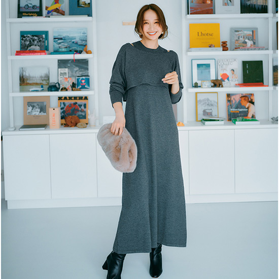 レイヤードニットセットアップ