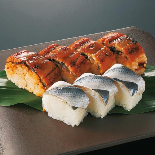 穴子棒寿司と小肌小袖寿司セット